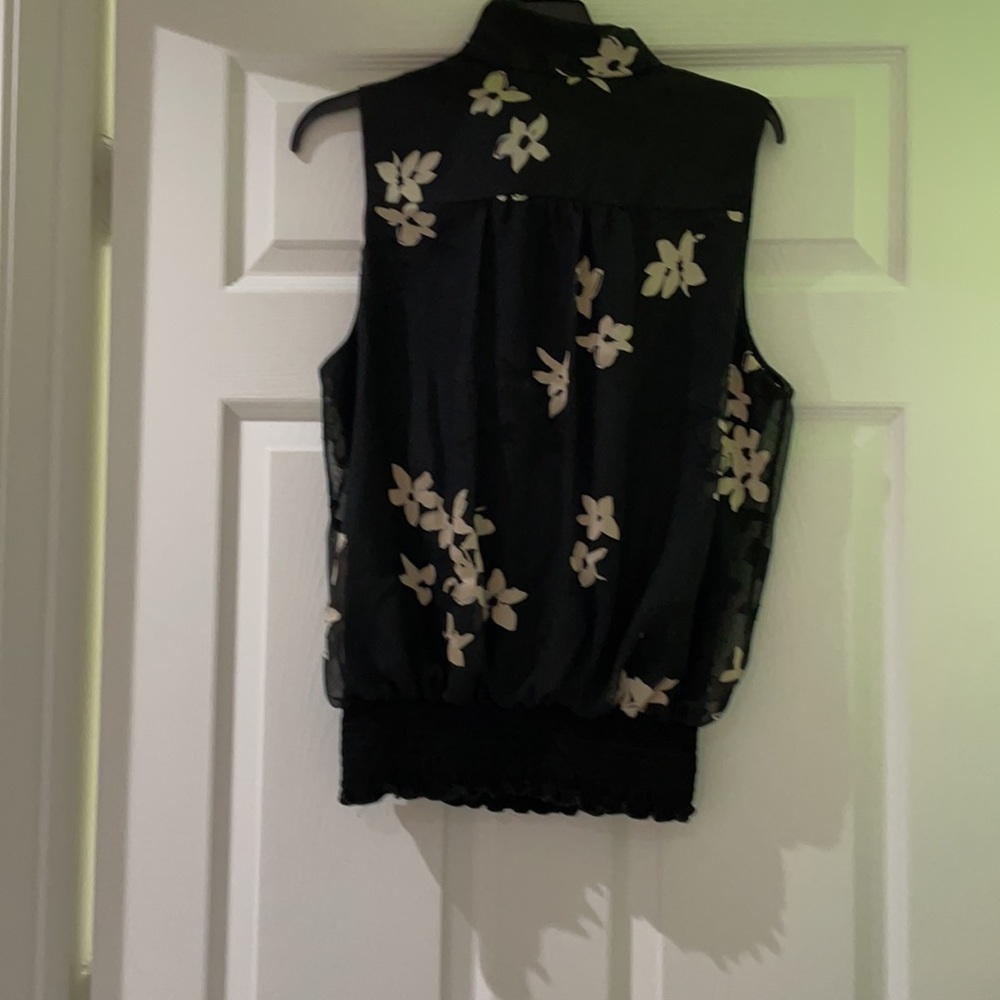 Moa Moa sleeveless top size XL. Color Black and Tan - Picture 5 of 7